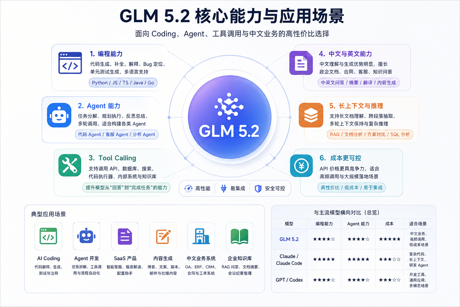 GLM 5.2 模型能力分析示意图